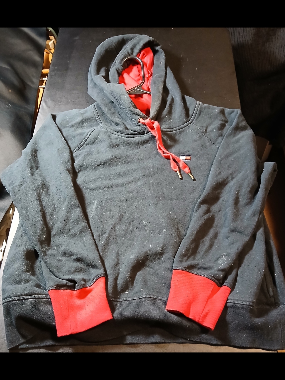 Tommy Holfiger Sport Black/red Size L Hoodie